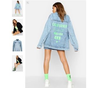 Neon California Oversized Denim Jacket